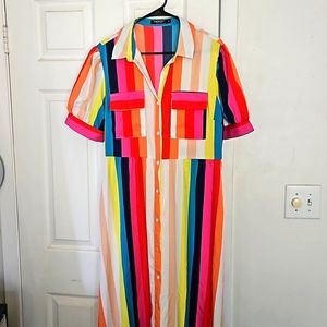 Shein Dress summer dress rainbow dress